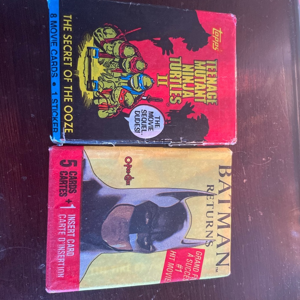 Ninja turtle and Batman trading cards